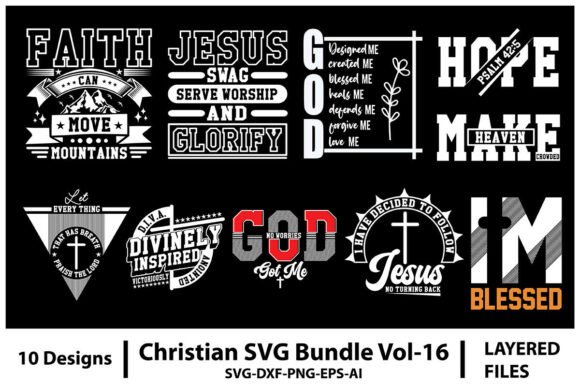 Christian SVG Bundle Vol-16 T-Shirt Designs
