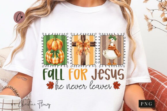 Fall for Jesus PNG: Christian T-Shirt Designs