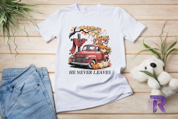 Fall for Jesus Sublimation Quotes PNG — T-Shirt Designs