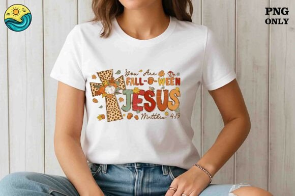 Fall-O-Ween Jesus PNG T-Shirt Designs
