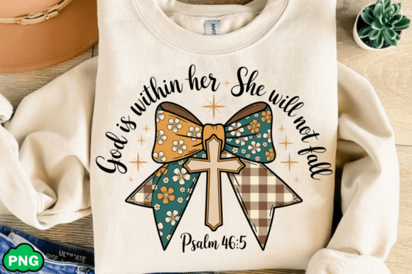 Jesus God is Within Her PNG, Fall PNG — T-Shirt Designs