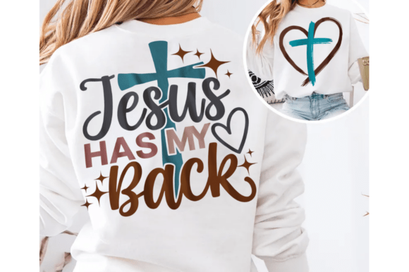 Jesus Has My Back SVG PNG, Front Back