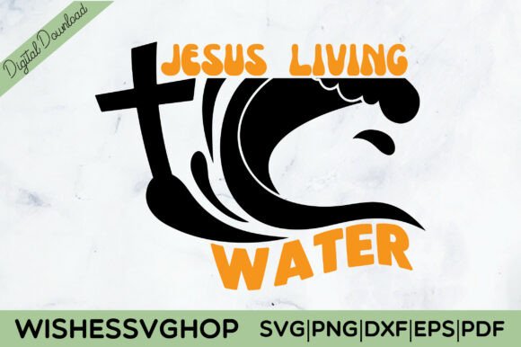 Jesus Living Water SVG PNG for T-Shirt Designs